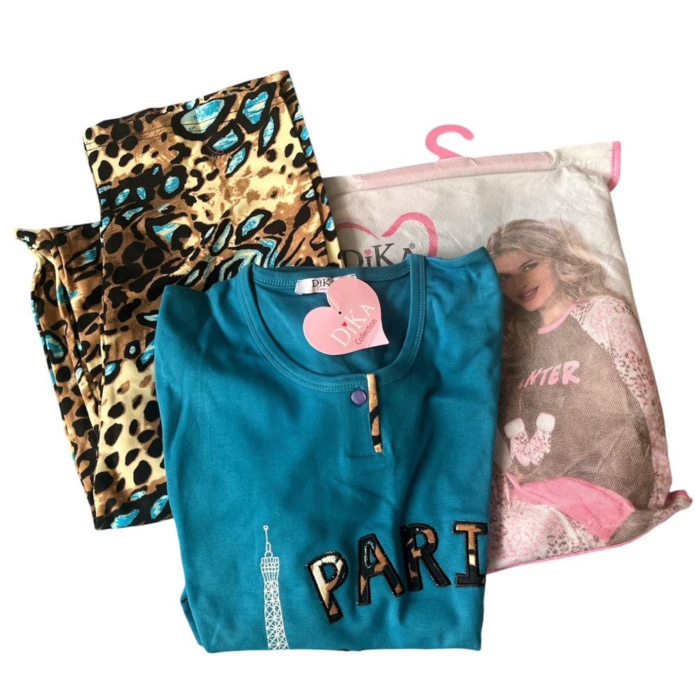 DIKA cute leopard print PJ set (size M)